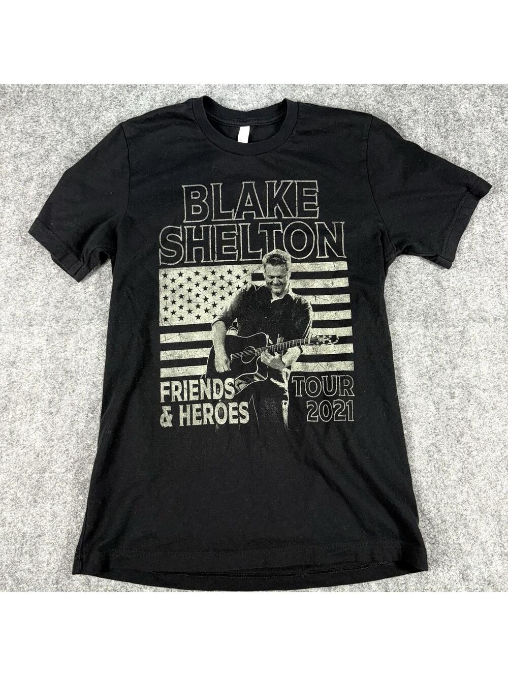 Blake Shelton Friends & Heroes Tour 2021  Black Concert Shirt M Med Canvas Brand